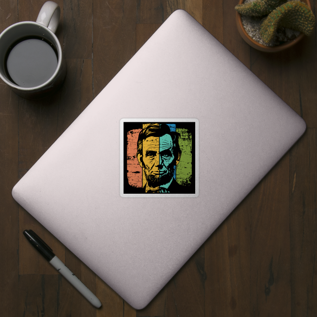 Abraham Lincoln Retro Portrait – Vintage Americana Graphic by TuncGK